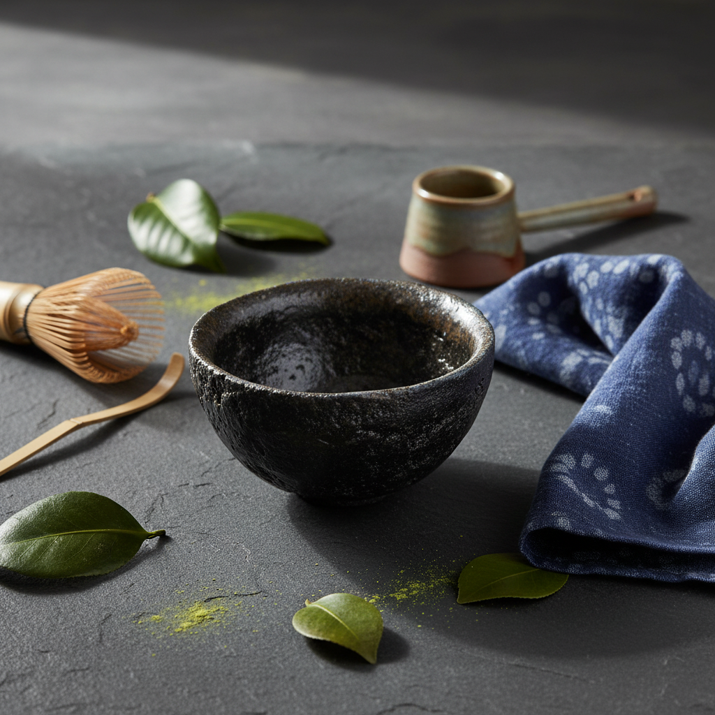 Black Wood-Fired Teabowl - Rich Scene