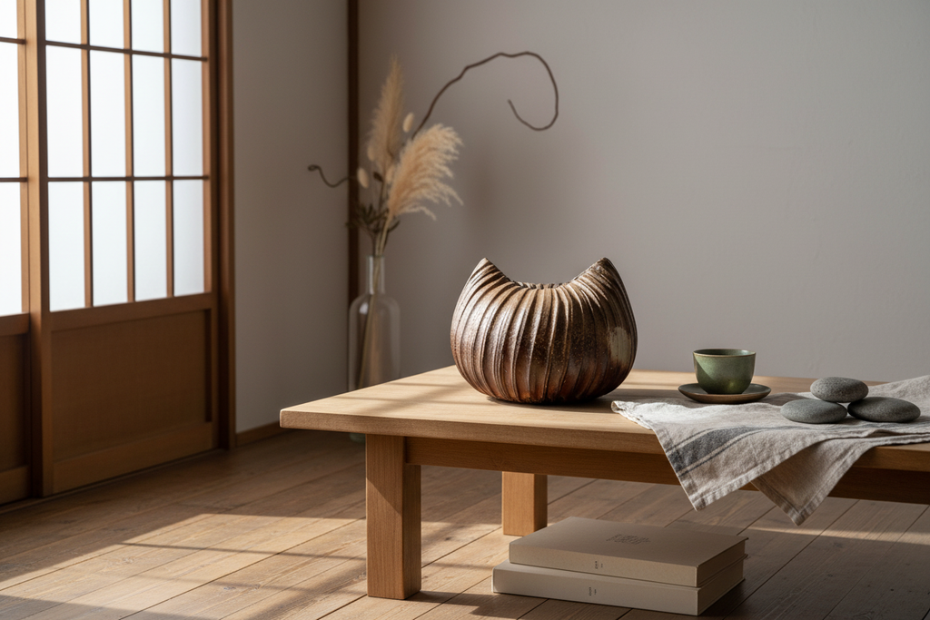 Natural Ash Ridge Jar – Enriched Interior Scene