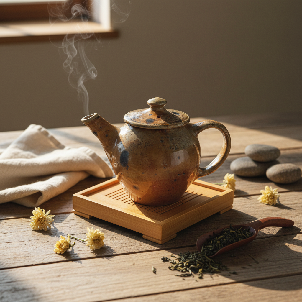 Shino Teapot Rich Scene